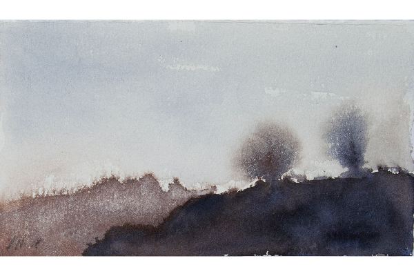 Wish you were Here X, watercolour on Saint Armand,  7x4 in.